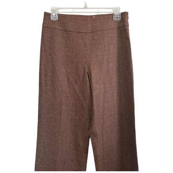 ETRO Dark Brown Micro Plaid Wool Blend Italian Pants Size 40/ US 4 - Picture 4 of 12